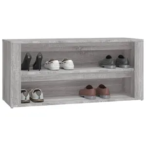 Berkfield Shoe Rack Grey Sonoma 100x35x45 cm Engineered Wood