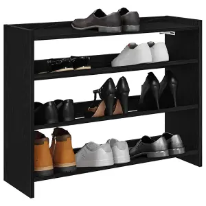 Berkfield Shoe Rack Black 80x25x61.5 cm Engineered Wood