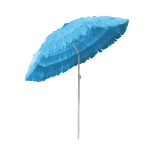 SunDaze 1.6M Blue Hawaiian Parasol Outdoor Beach Patio Umbrella UV Protection