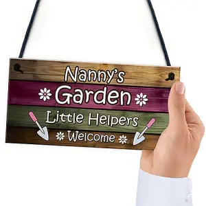 Red Ocean Garden Sign Hanging Wall Plaque Gift For Nan Nanny Summerhouse Sign Gift From Grandchildren