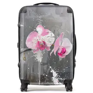 Pink Orchids Splashart Suitcase - Medium