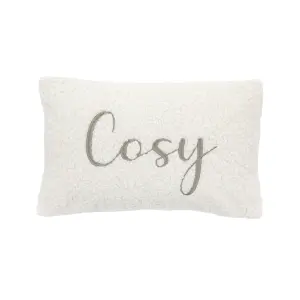 Cosy Taupe Boucle Indoor Christmas Cushion (L)30cm x (W)50cm