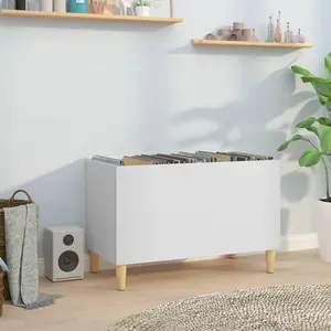 vidaXL Record Cabinet White 74.5x38x48 cm Engineered Wood