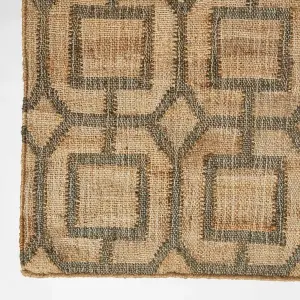 Homescapes Tiran Brown Geometric Handwoven Jute Rug, 120 x 170 cm