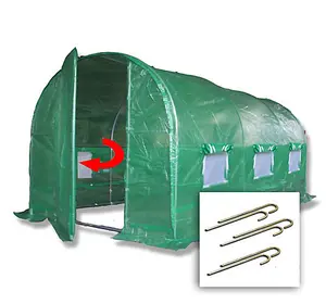 4m x 2m + Anchorage Stake Kit (13' x 7' approx) Pro+ Green Poly Tunnel