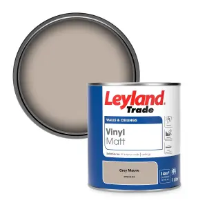 Leyland Trade Vinyl Matt Walls & Ceilings Emulsion Paint Grey Mauve (PPG18-03) 1L