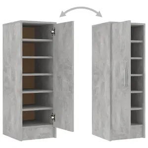 Berkfield Shoe Cabinet Concrete Grey 32x35x92 cm Engineered Wood