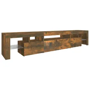 Berkfield TV Cabinet with LED Lights Smoked Oak 215x36.5x40 cm