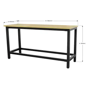 Sealey Workbench 1.8 Meters Steel With 25mm MDF Wood Top Worktop 500kg AP0618