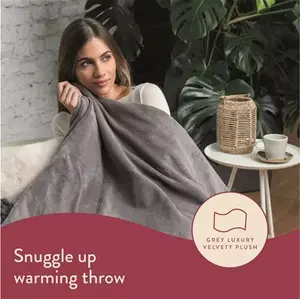 Dreamland 16707 Snuggle Up Large Heated Throw With 6 Heat Settings Grey Grey/Silver - New | Direct Vacuums