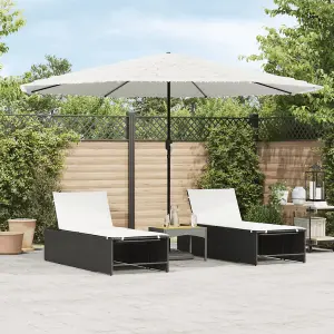 Berkfield Garden Parasol with Steel Pole White 388x388x248 cm