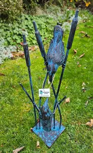 Birds on Reeds Garden Sculpture Statue Ornament