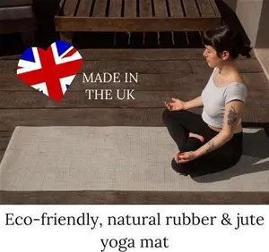 Cream Yoga Mat Eco Yoga Mat Non Slip Yoga Lover Natural Rubber Jute Mat Low Carbon Footprint Yoga Mat Durable Natural Surface Ecoyoga Mat