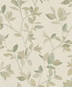 Silver Birch luxury textured wallpaper - green