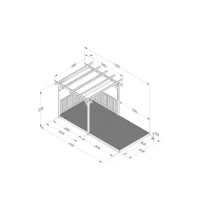 Forest Garden Grey Rectangular Pergola & decking kit x2 Balustrade (H) 2.5m x (W) 5.2m - Canopy included