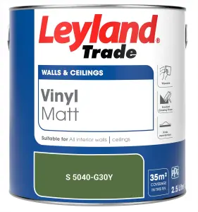 Leyland Trade Vinyl Matt Walls & Ceilings Emulsion Paint (S 5040-G30Y) 2.5L