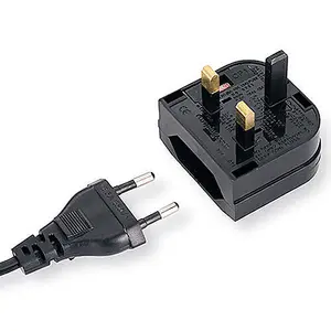 UK Mains to Euro Socket Adapter 3A For Converting EU Plug Lead Cable