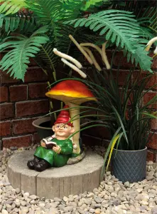 Garden Outdoor Solar Powered Light Up Gnome Mushroom Ornament Decoration