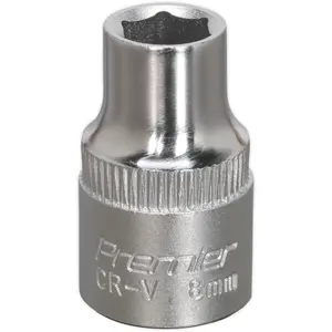 8mm Chrome Vanadium Forged Steel Drive Socket - 3/8 Inch Square Drive Tool