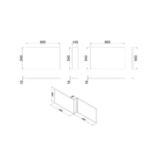 SunDaze Modern Bathroom L Shaped Bath Panels MDF Front Bath Panel 1700mm Blue