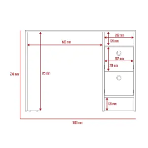 Home Office compact desk with two drawers, Vegas range