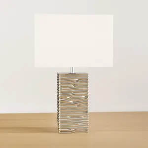 Rayburn 47cm Table Lamp Chrome Base/White Shade / Yes