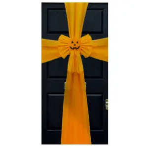 Halloween Door Bow in Orange, Halloween Accessories, Halloween