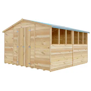 Garden Value 10 ft. W x 10 ft. D Overlap Apex Wooden Shed No