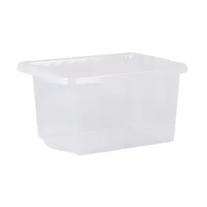 Wham Crystal 5x 28L Plastic Storage Boxes with Lids. Small Size, Strong. Made in the UK Clear