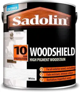 Sadolin 10 Year Protection Woodsheild High Pigment Woodstain 750ml - White