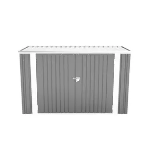 Aslee 7 Ft. W x 3 Ft. D Pent Metal Bike Shed (Fits 3 Bikes)