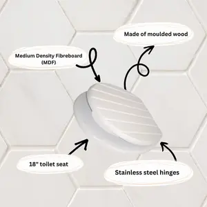 Universal White Grooved Toilet Seat with Fixings