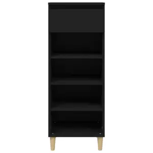 Berkfield Shoe Cabinet Black 40x36x105 cm Engineered Wood