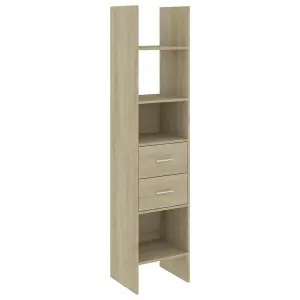 Berkfield Book Cabinet Sonoma Oak 40x35x180 cm Engineered Wood