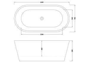 Contemporary Rounded Rectangular Freestanding Bath from Balterley - 1600mm x 780mm