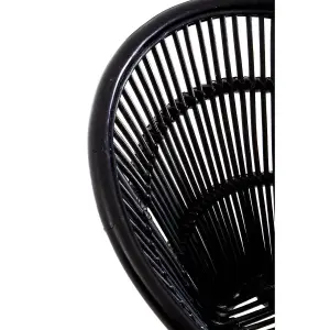 Interiors by Premier Black Washed Natural Rattan Chair, Rustless Rattan Chair, Easy Cleaning Rattan Armchair