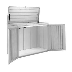 Biohort High Quality 6.5ft x 2.5ft HighBoard 200 3x6 Metal Garden Storage Unit - Metallic Silver