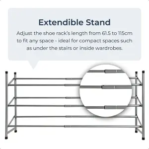 Shoe Rack Shelf Extendable 3 Tier Space Saving Organiser Stand Storage Hallway Bedroom Furniture