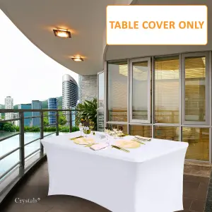 6FT Elastic Spandex Table Cover Party & Buffet Cloth for Standard Folding Tables