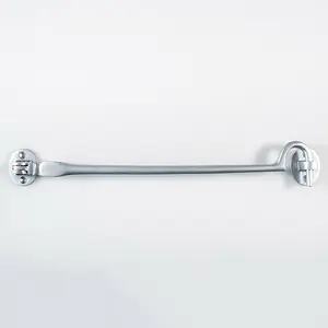 Heavy Duty Cabin Hook & Eye Satin Chrome 305mm Arm Cabinet Hatch Lock