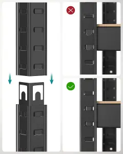 SONGMICS Boltless Steel Shelving Unit, Set of 2, 4-Tier Storage Rack for Garage and Shed, Black