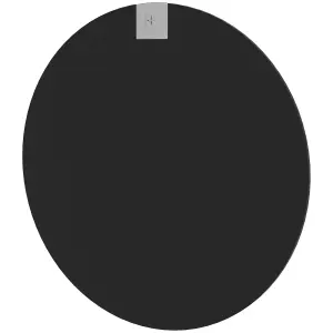 HOMCOM Wall Mirror for Living Room Bedroom, 61 cm Circle Bathroom Mirror, Black