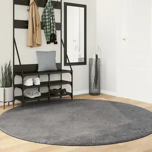 Rug HUARTE Short Pile Soft and Washable Anthracite 200 cm