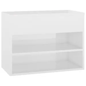 Berkfield Shoe Bench High Gloss White 60x30x45 cm Engineered Wood