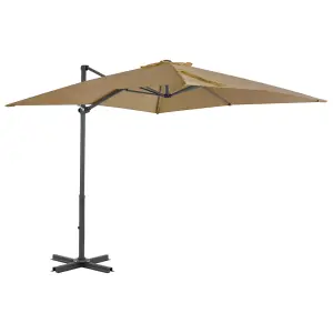 Berkfield Outdoor Umbrella with Portable Base Taupe