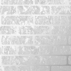 Superfresco Milan Grey Silver effect Brick Smooth Wallpaper