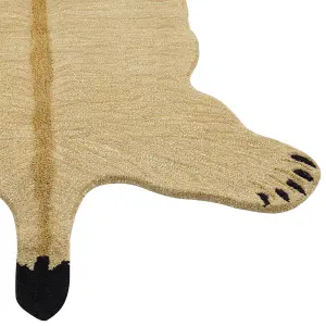 Wool Kids Rug Lioness 100 x 160 cm Beige SARABI