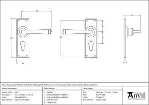 From The Anvil Polished Marine SS (316) Avon Lever Euro Lock Set