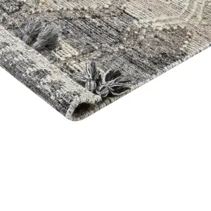 Wool Kilim Area Rug 200 x 300 cm Grey ARATASHEN