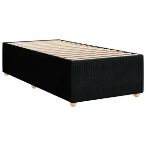 Berkfield Bed Frame without Mattress Black Single Fabric